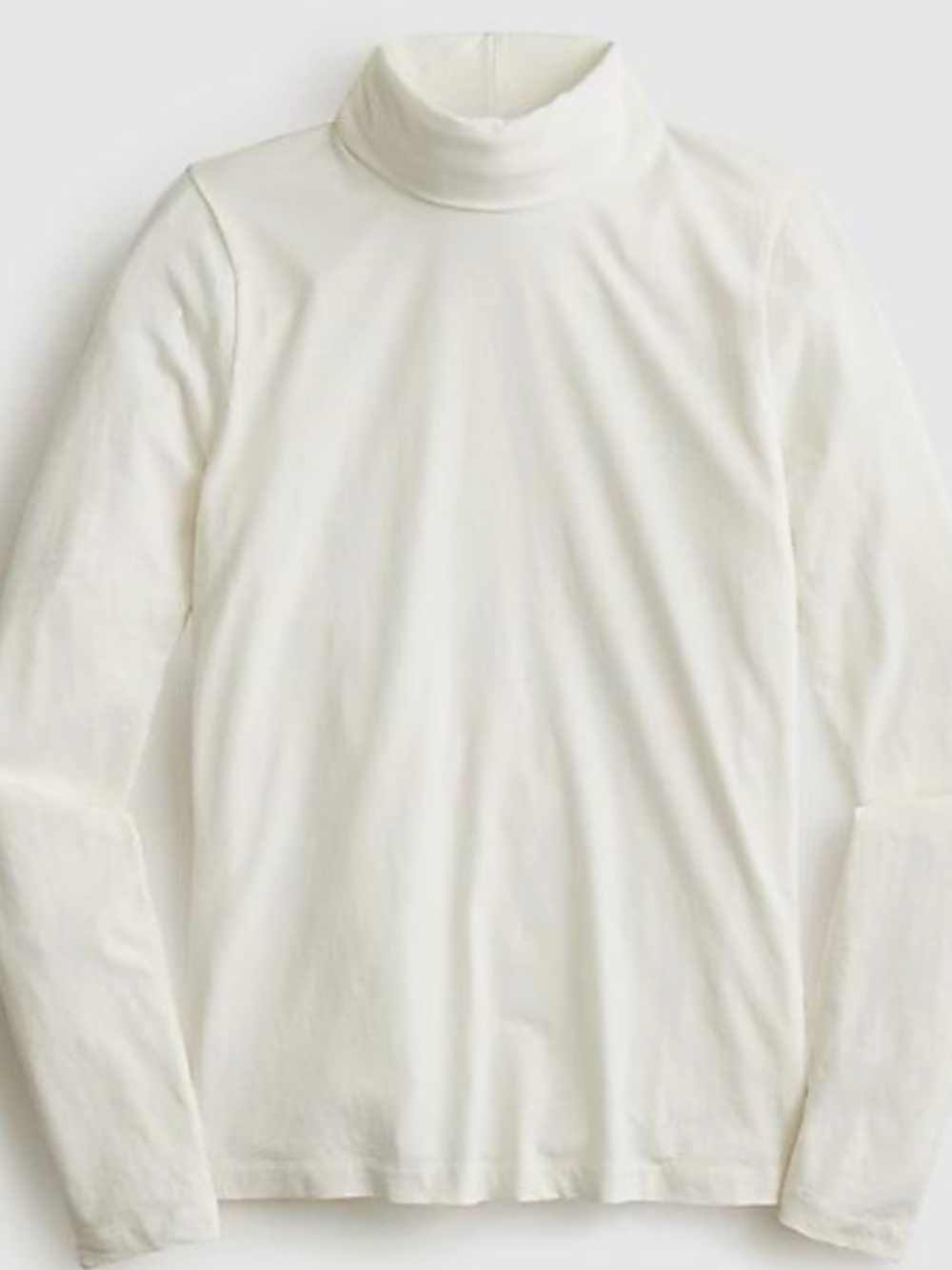 J.Crew Tissue Turtleneck Top Women's Medium Ivory 100% Cotton Lightweight Soft